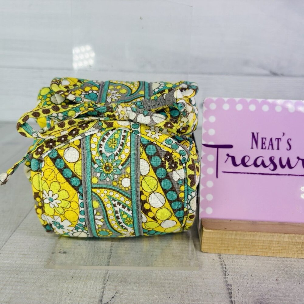 Vera Bradley LEMON PARFAIT Trifold Closure Wrapped Up Travel Jewelry Organizer